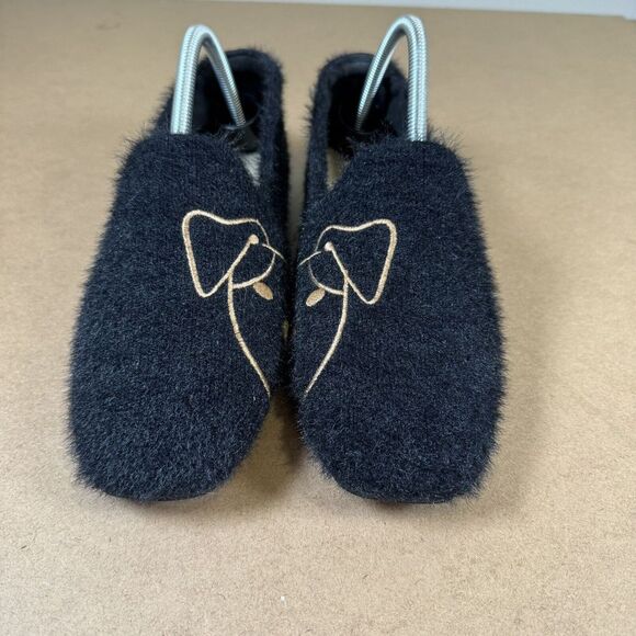 VIVAIA Samantha Square Toe Faux Mink Knit Loafers Womens 9.5 Black Dog Slip On - Picture 3 of 13